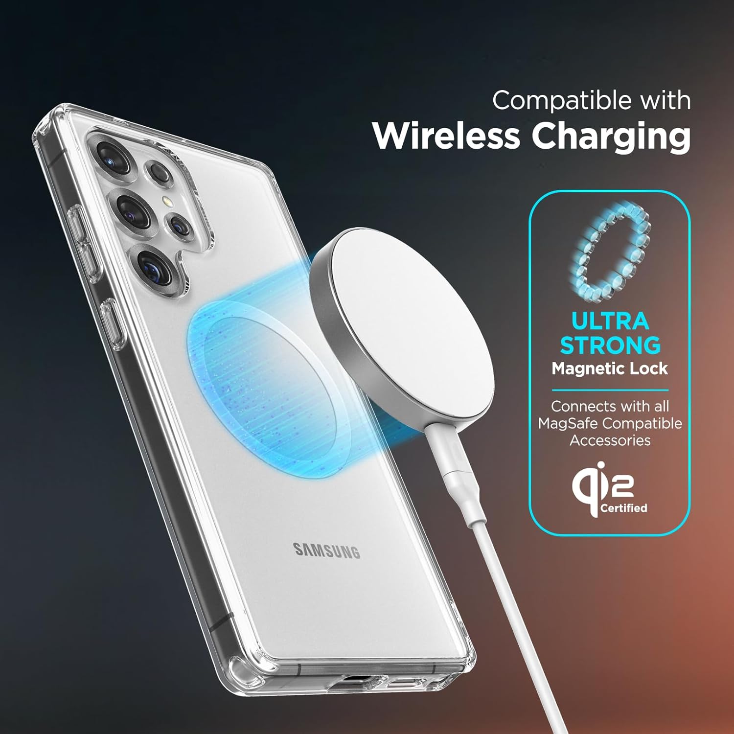 Encased Belt Case Designed for Samsung Galaxy S25 Ultra with Phone Holster Clip (Compatible with MagSafe Qi2) - Crystal Clear - Image 5