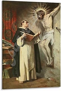 GNHBDR Philosopher St. Thomas Aquinas Catholic Saint Oil Painting Poster (1) Canvas Painting Posters And Prints Wall Art for Living Room Bedroom Decor 12x18inch(30x45cm)