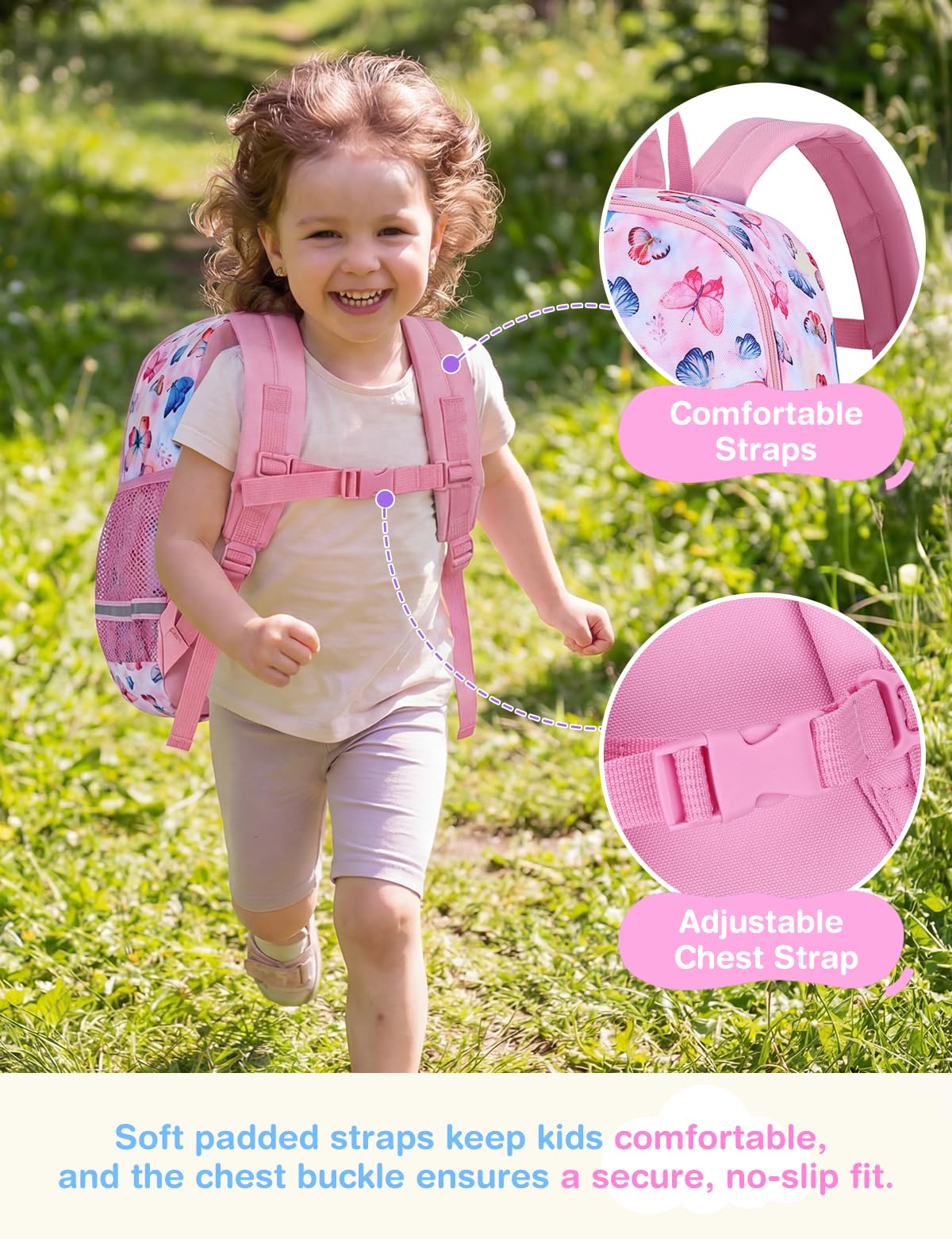 VX VONXURY Zaino per Bambini, Zaino Scolastico Leggero Zaino Prescolare Borsa per Libri Resistente All'acqua con Cinturino Pettorale per Ragazzi e Ragazze