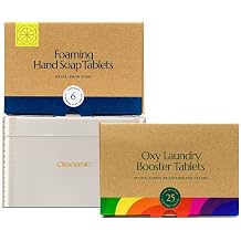CLEANOMIC Foaming Hand Soap Tablets, Oxy Laundry Booster Tablets & Tablet Tin Bundle