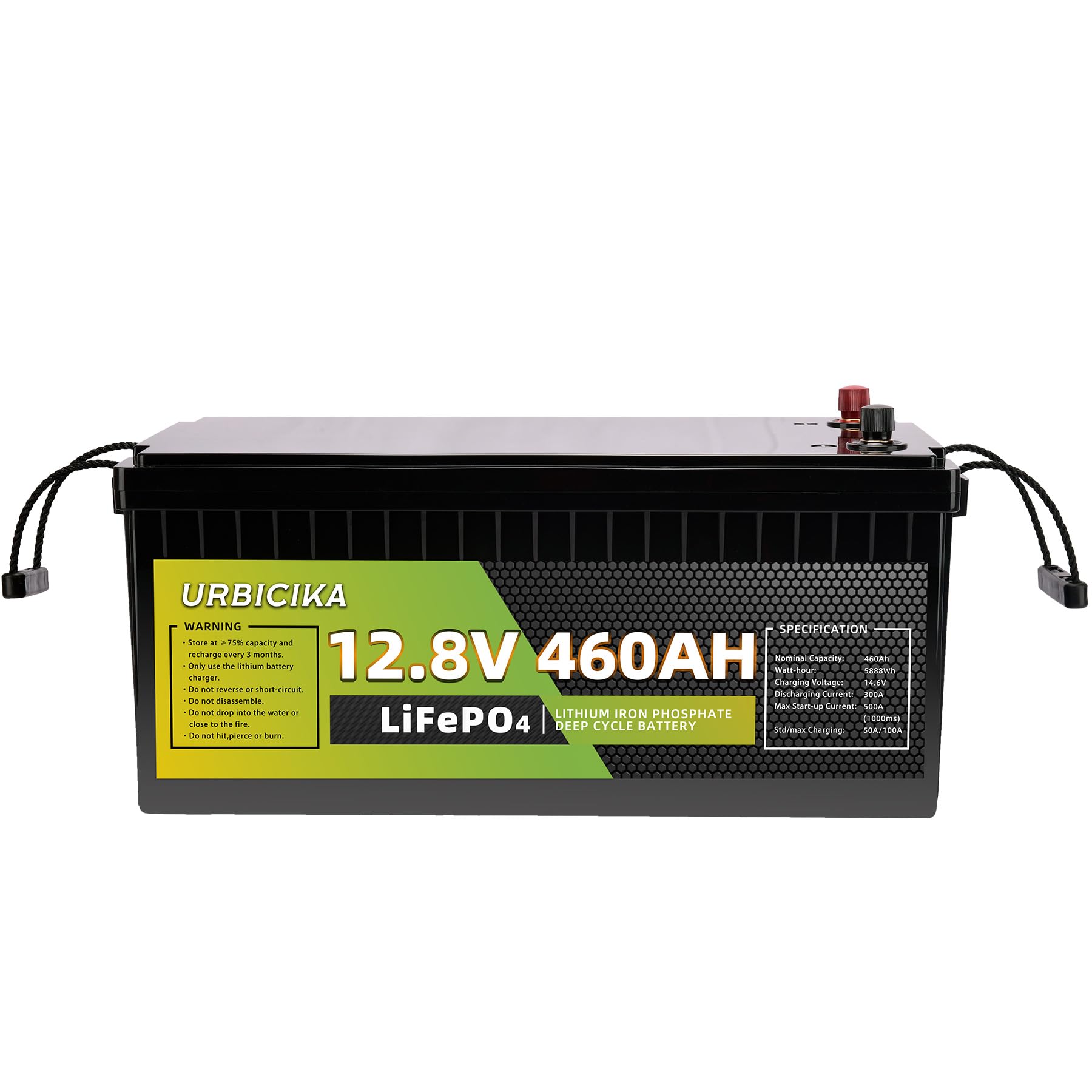 12V 460Ah LiFePO4 Lithium Battery 300A BMS,15000 Cycles & 10 Years Lifetime, 5888Wh High Energy Lithium Iron Phosphate Battery for RV, Solar, Marine, Off-Grid, and Backup Power Systems