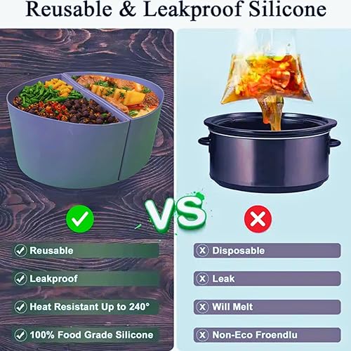 Miniatura 3 de Crockpot - Divisor para crockpot, adecuado para crock de 6 a 7 cuartos de galón, cocina dos cosas a la vez y divisor de olla de cocción fácil de