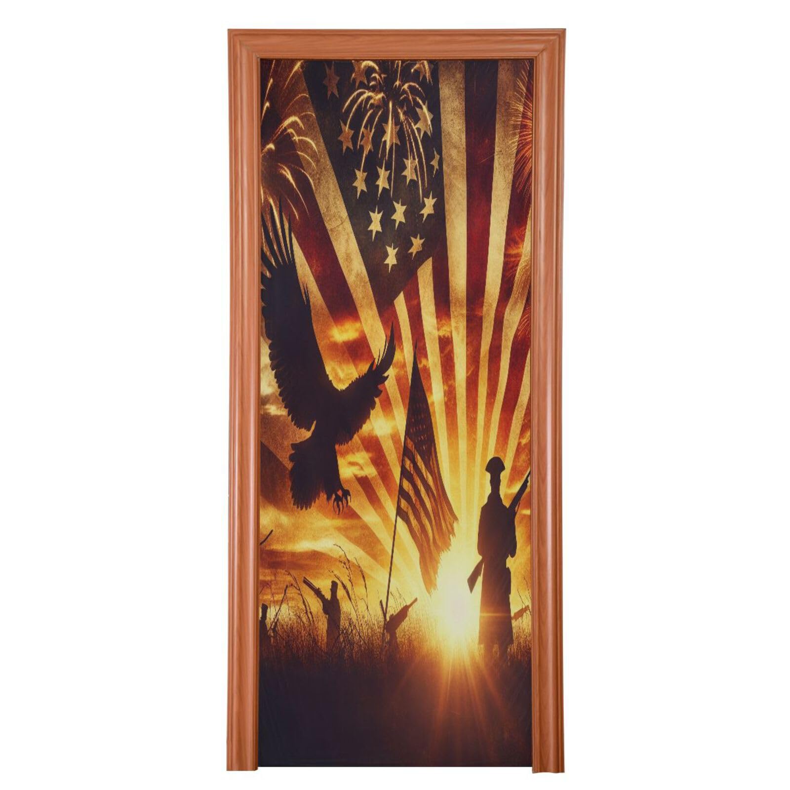 FLildon Independence Day American Freedom Door Cover Decoration, 4th of July Party Accessory Porch Decor for Festive Ornament Room Door Covers 36 x 98 Inch