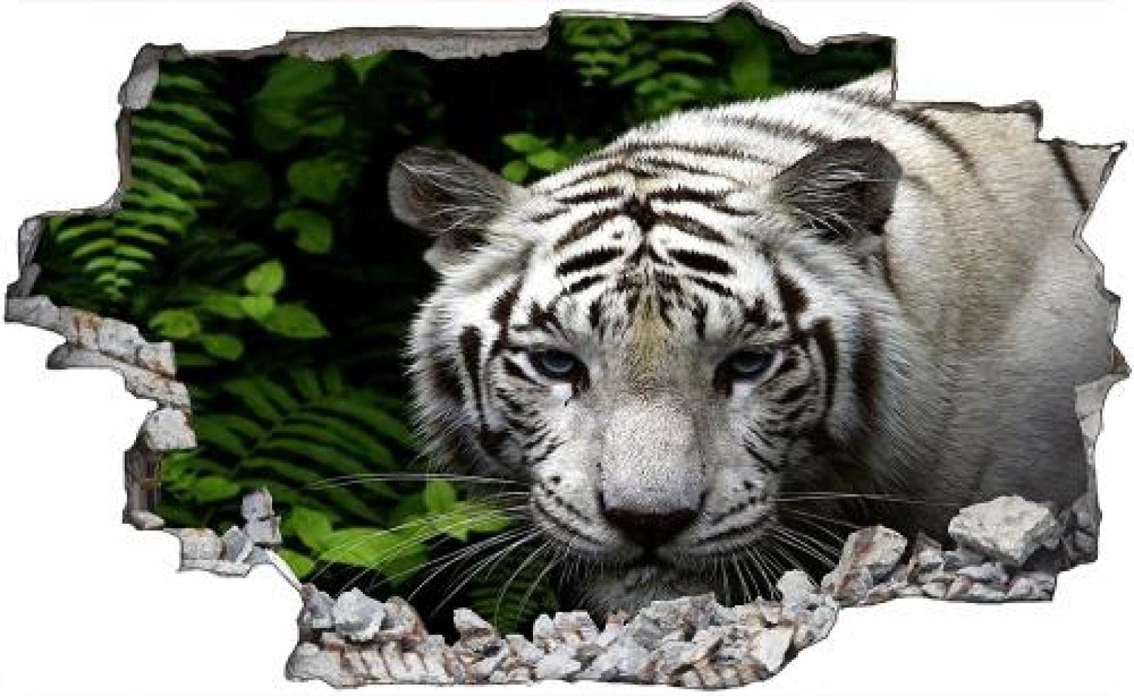 Gougeltd Etiqueta De La Pared 3D - Tigre - Papel pintado - Dormitorio Decoración para dormitorio de bebé Decoración del hogar 75X116cm