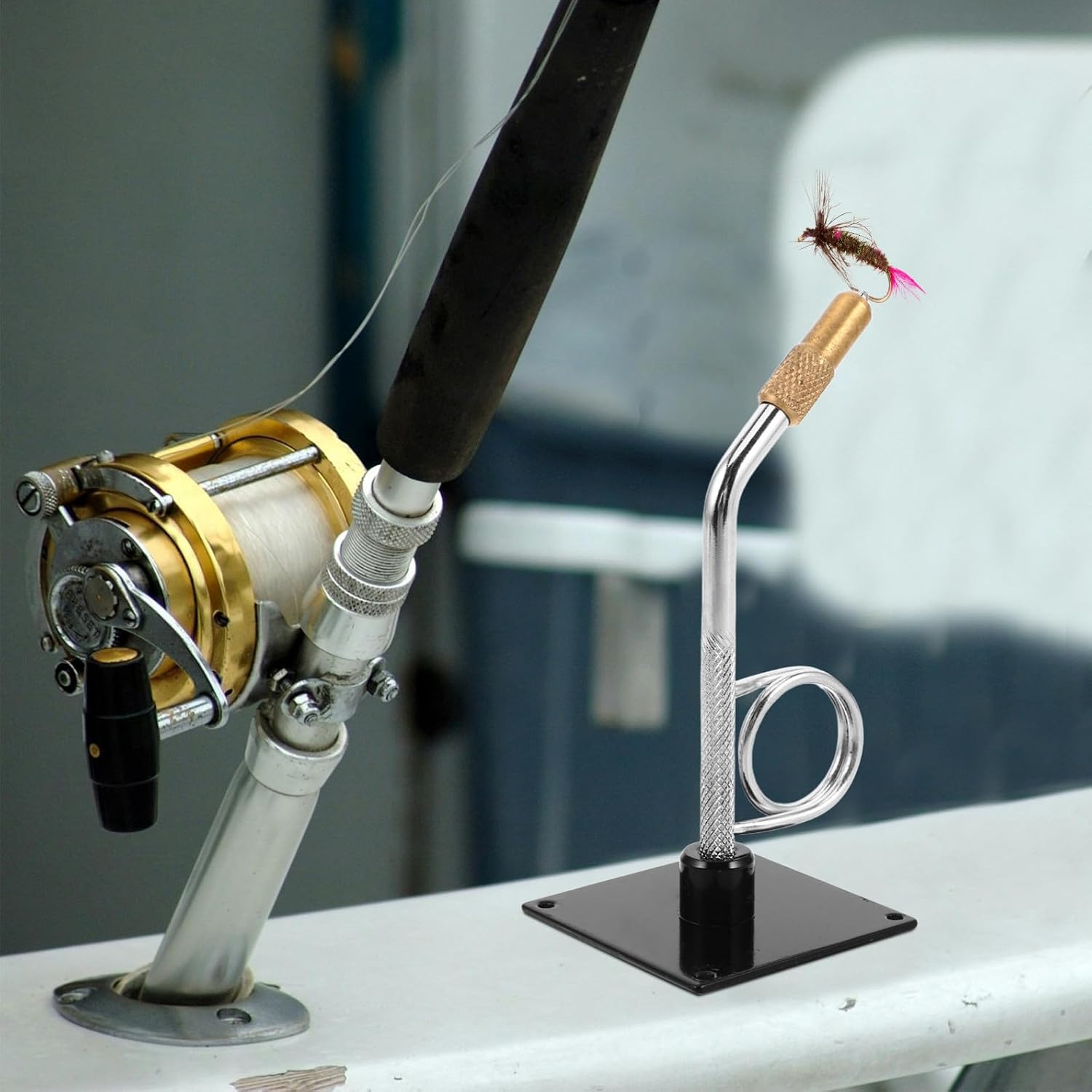 MAGICLULU Portable Fly Tying Vise Tool for Outdoor Fishing Multifunctional Zinc Alloy Fishing Equipment with Stable Tying Vise Platform for Hook