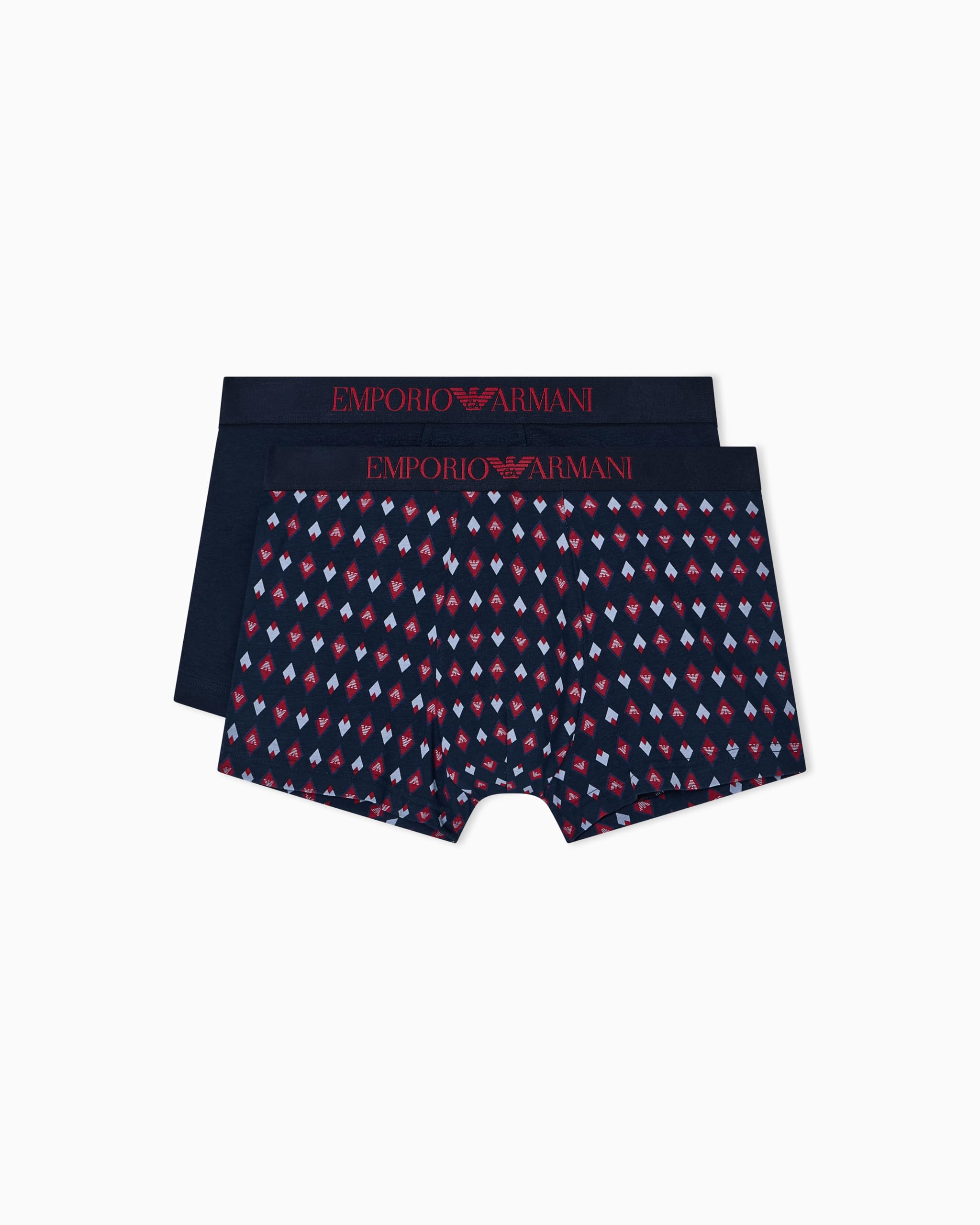 Emporio Armani Man's Classic Pattern Mix 2-Pack Trunk Blue L