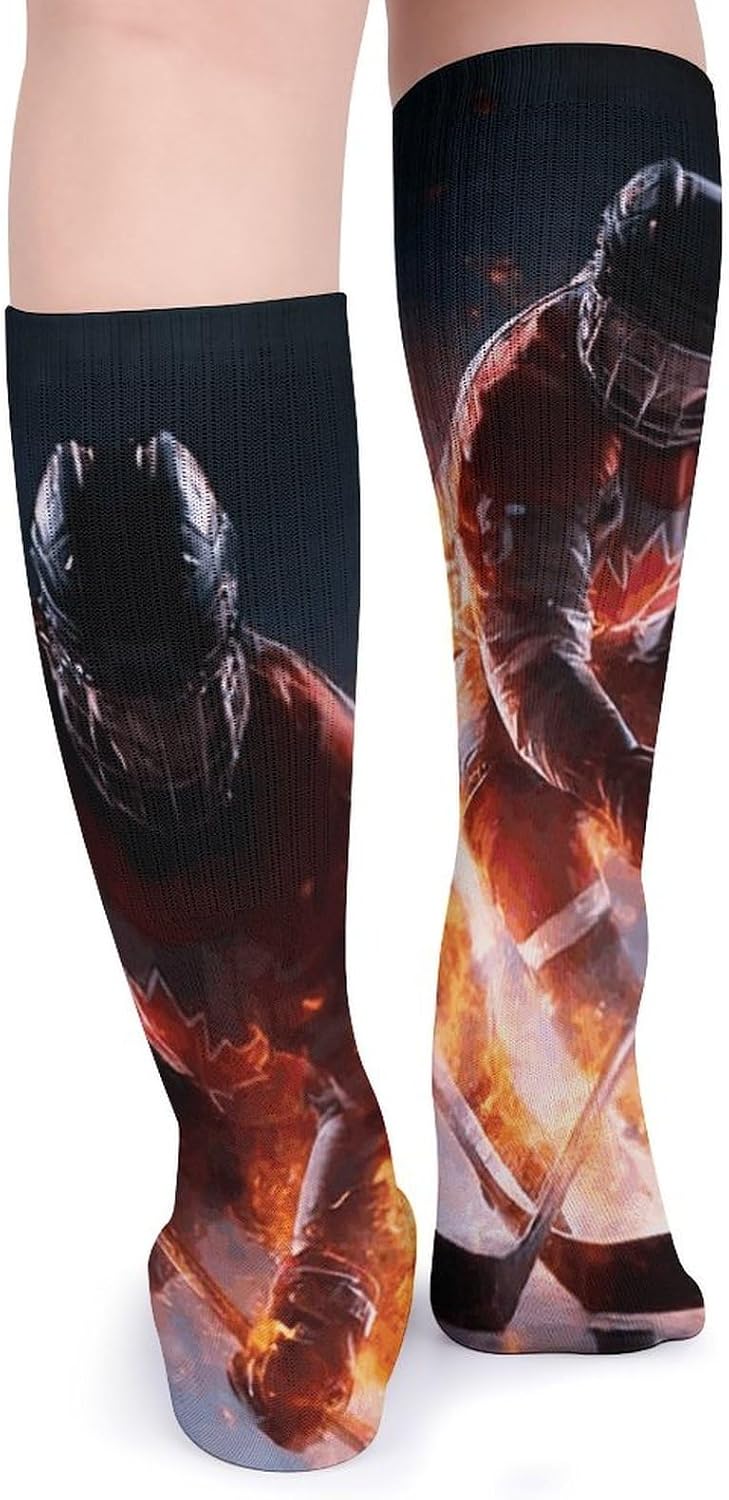 5 Pairs Knee High Socks Ice Hockey Long Tube Boot Seamless Toe