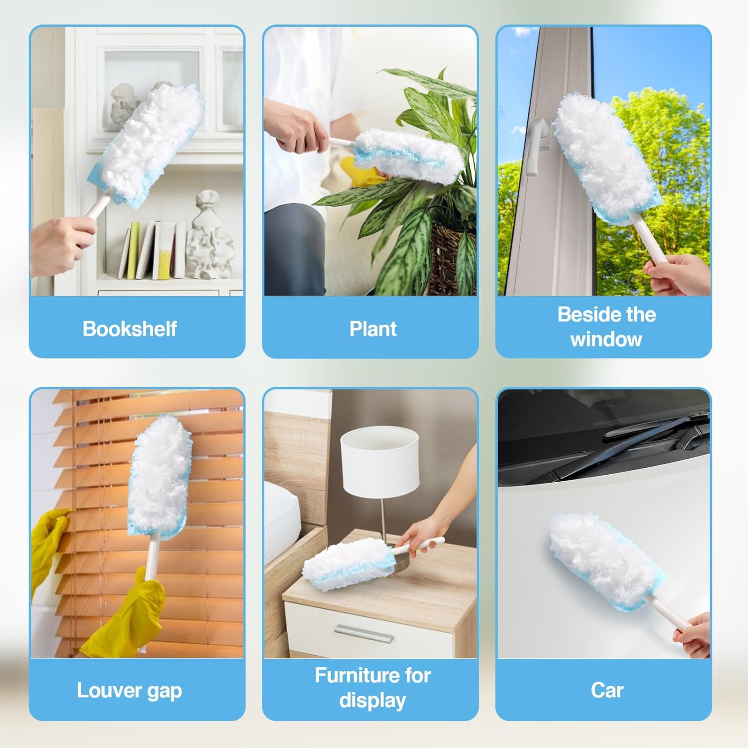 Duster Set with 30 Duster Refills and 1 Handle, 360 Heavy Duty Duster Refills Multi Surface Dusters for Cleaning Home & Car, for Ceiling Fans and Furniture