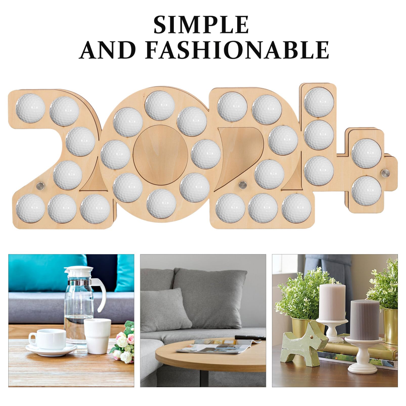 VANZACK Espositore Legno Per Palline Da Golf Supporto Decorativo Con Spazio Per Mazze Design Moderno Per Golfistiche Personali e Professionali