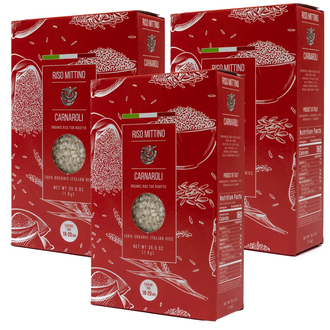 Amazon.com: RISO MITTINO Organic Carnaroli Rice For Risotto 35.5 Oz ...