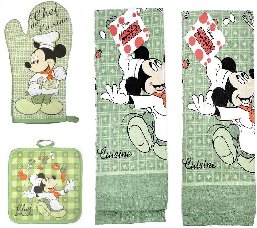Jerry Leigh Disney Mickey Chef de Cuisine Kitchen Towel Set (4 Piece Set)