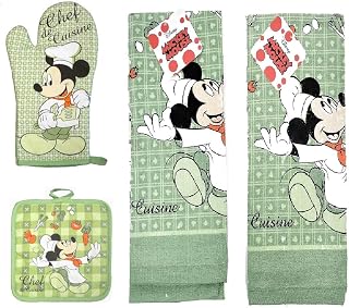 Jerry Leigh Disney Mickey Chef de Cuisine Kitchen Towel Set (4 Piece Set)