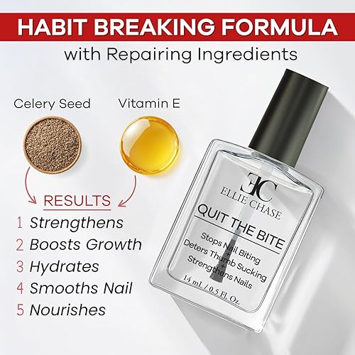 Miniatura 5 de Ellie Chase Detener el tratamiento disuasorio de morderse las uñas, sabor extra amargo, 0.5 onzas, deja de poner los dedos en tu boca, seguro para
