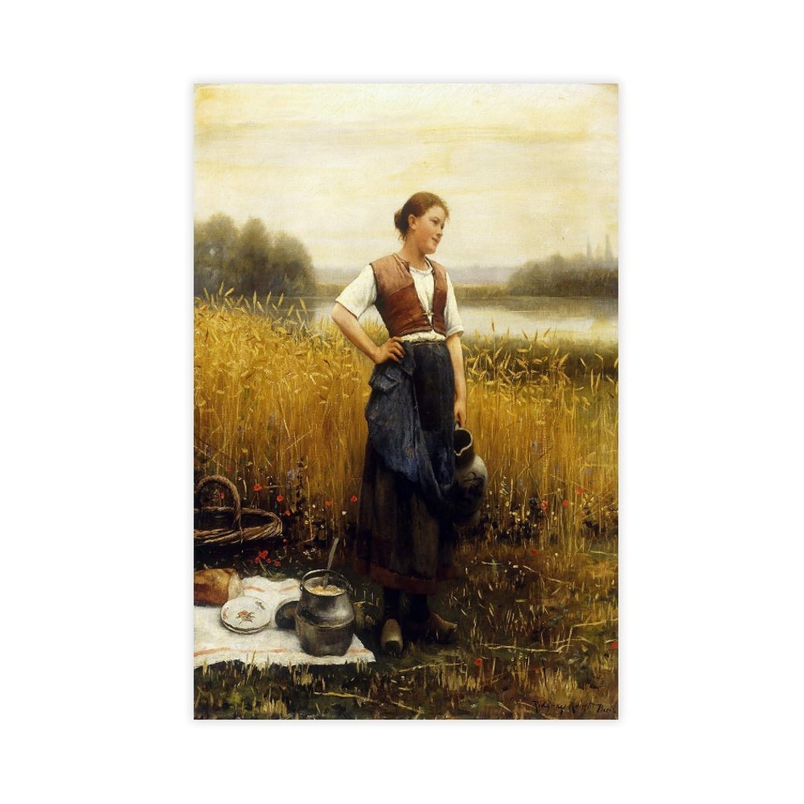 ANFOTCM Daniel Ridgway Knight, obiad żniwa, artystyczna dekoracja ścienna plakat rodzinny bar restauracja garaż kawiarnia sztuka znak prezent 50 x 75 cm
