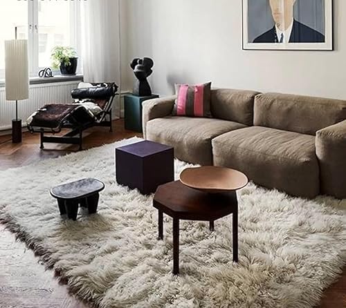 Vista 4 de Alfombra Flokati súper gruesa de 9 x 12 pies. Pelo de felpa de 3.5 pulgadas. 100% lana orgánica. Auténtica pelusa flocati griega. Alfombra de lana