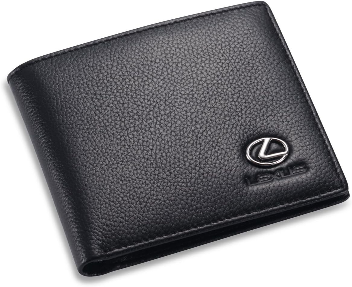 Lexus Bifold Wallet with 3 Credit Card Slots and ID Window - Genuine Leather