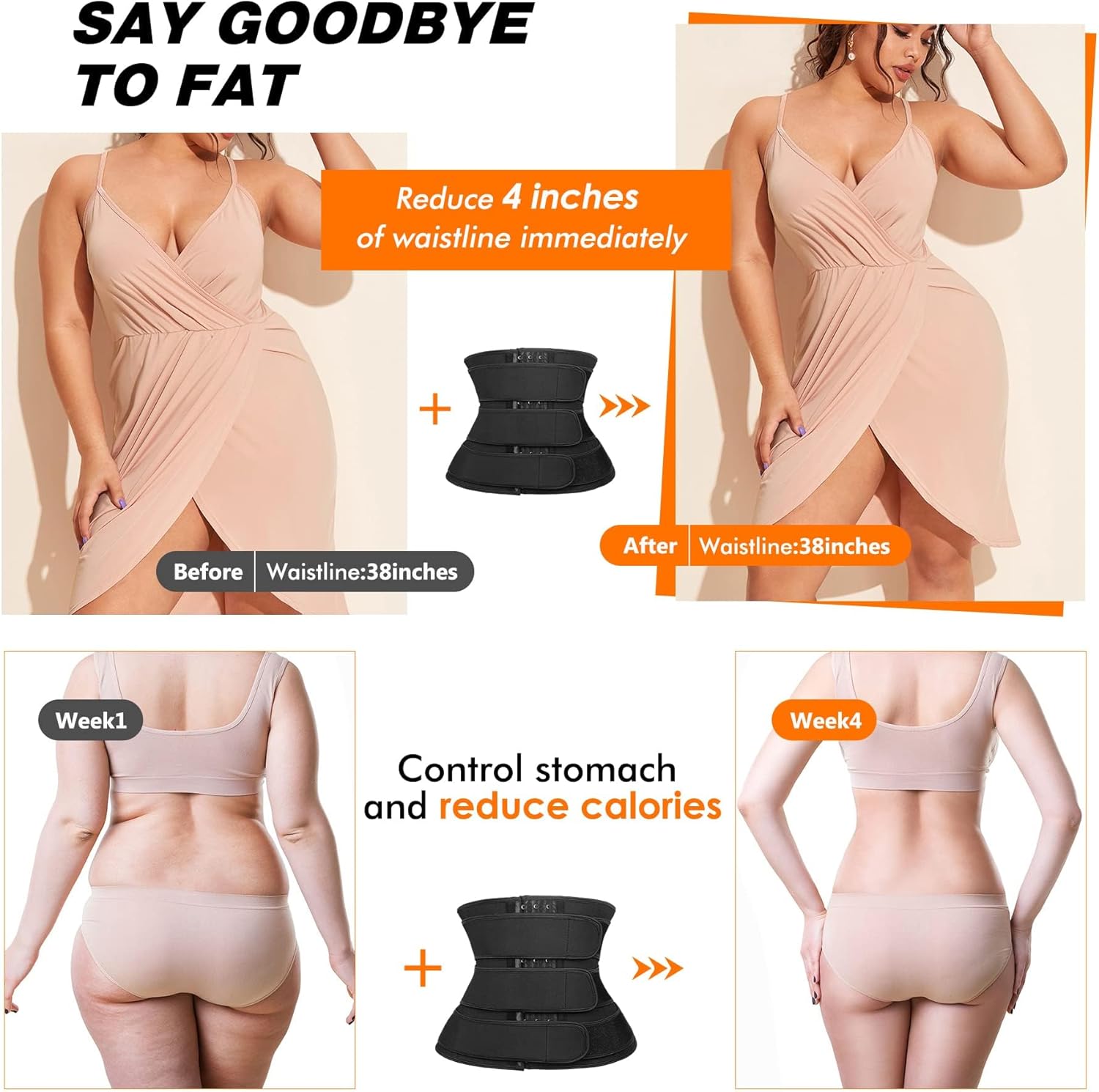 Women Waist Trainer Cincher 3 Straps - Tummy Control Sweat Girdle Workout Slim Belly Band for Weight Loss - Image 4