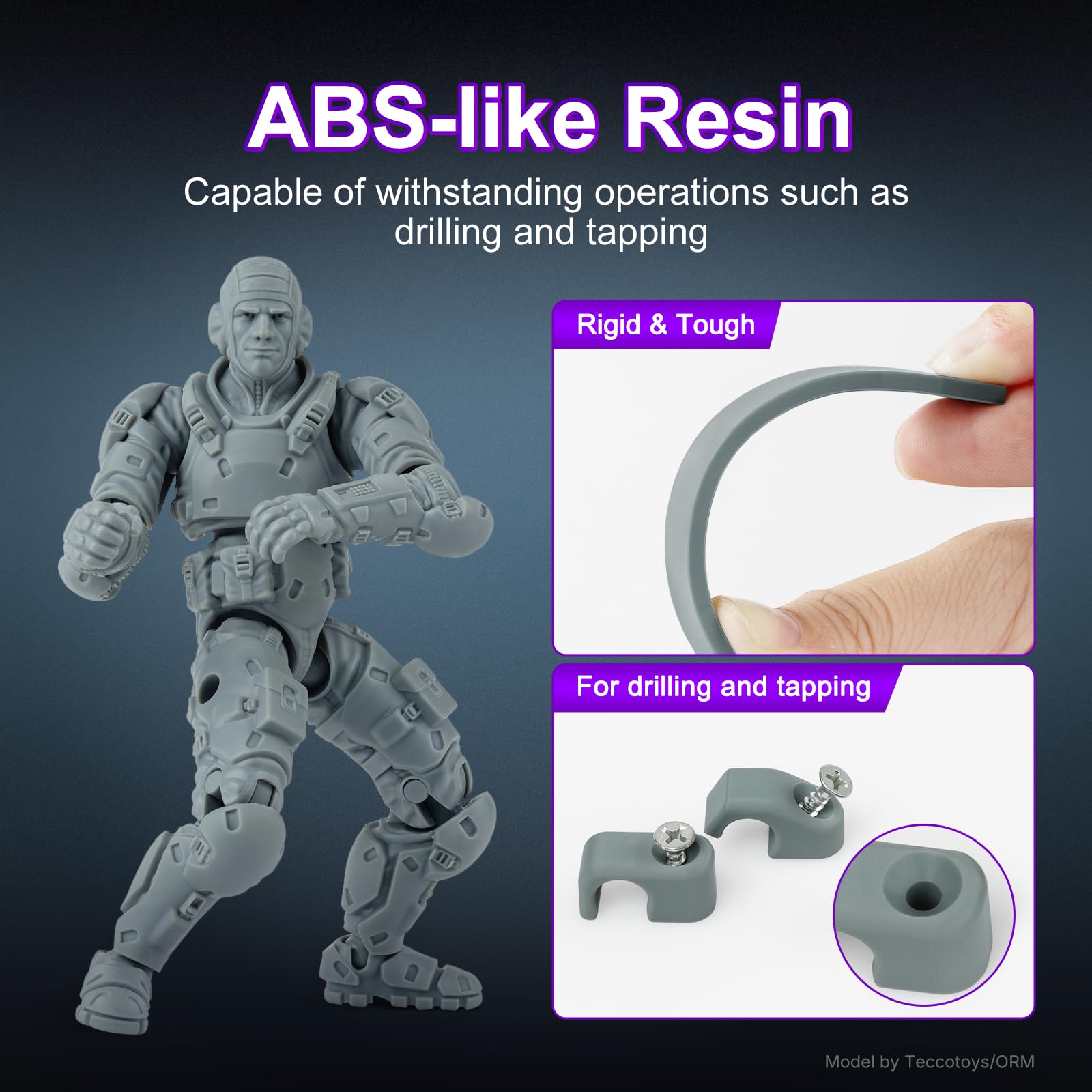 RESIONE Tough74 V2 ABS like żywica – odporna na ścieranie wytrzymała żywica do precyzyjnego druku 3D – stabilny druk z żywicą do drukarki 3D DLP MSLA LCD – szara
