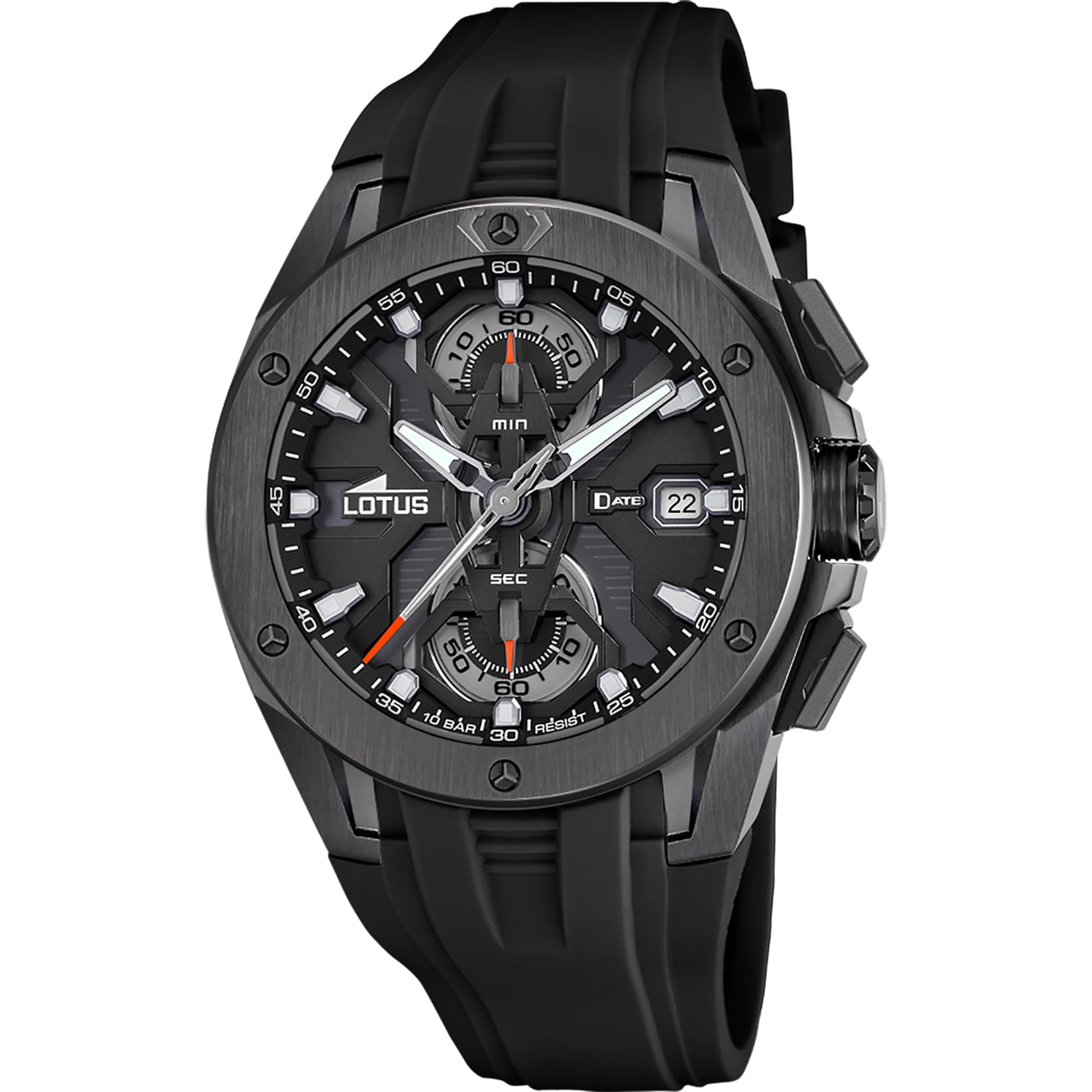 Lotus L18943/6 Vortex Quartz Chronograph (44mm) Black & Grey Watch