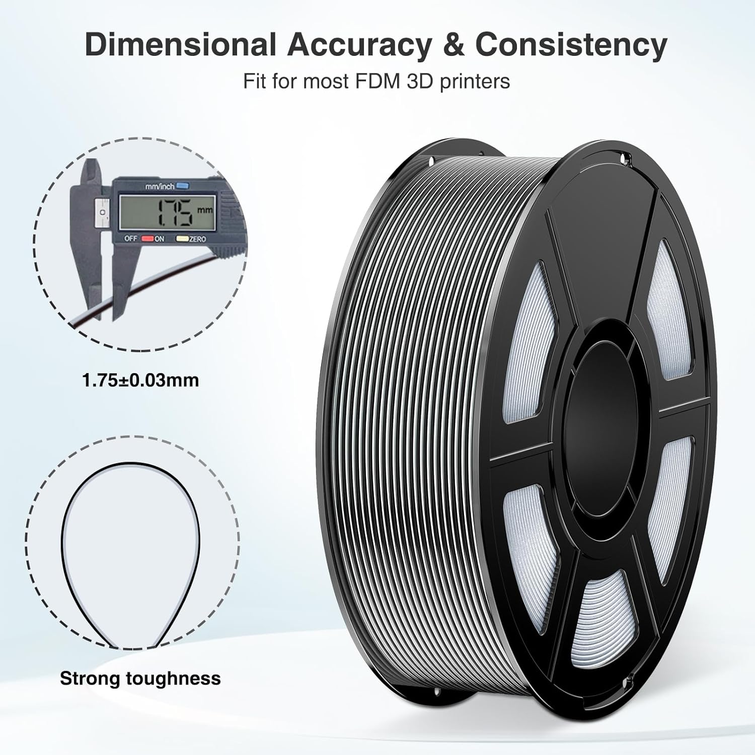 Dual Color Silk PLA Filmanet Bundle 1.75mm | Black Series 4-Pack(1kg per Spool, 4kg Total), Black-White/Red/Gold/Purple, Multicolor High-Speed Flow 3D Printer Filament for FDM 3D Printers & 3D Pens