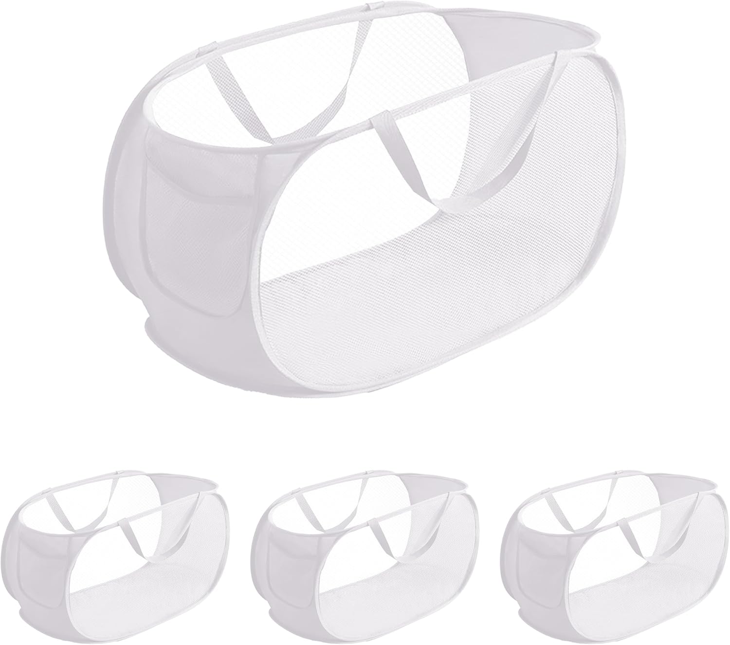 4 Pcs pop up laundry hamper Sturdy Large Capacity collapsible laundry basket,Laundry Room,Toy storage,Versatile Use-Home,Camping,Dorm,Hotel,Travel(Green)