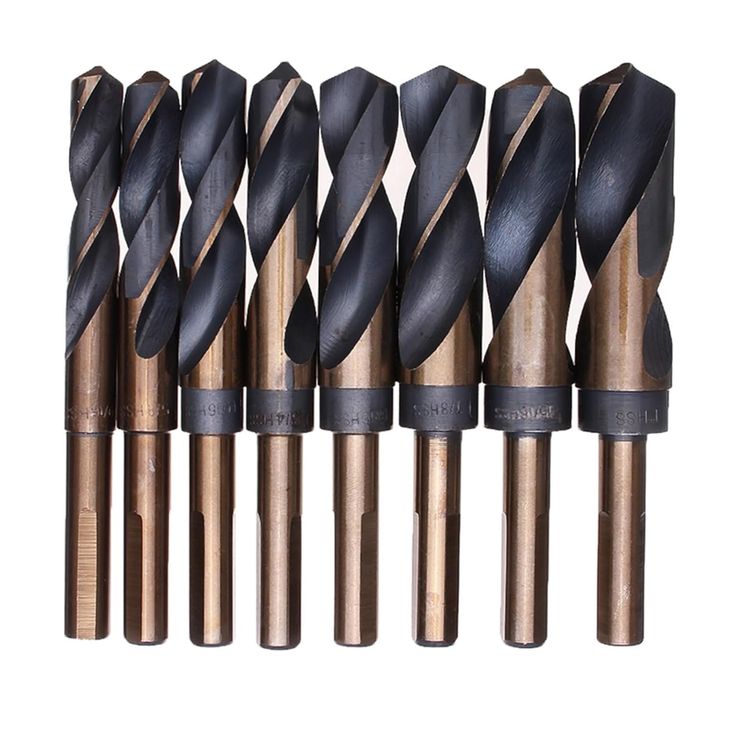 8pcs 1/2 Pulgada Vástago Hss 4241 Juego De Brocas Helicoidales 9/16 A 1 Pulgada Taladro Helicoidal para Madera Metal, No Case