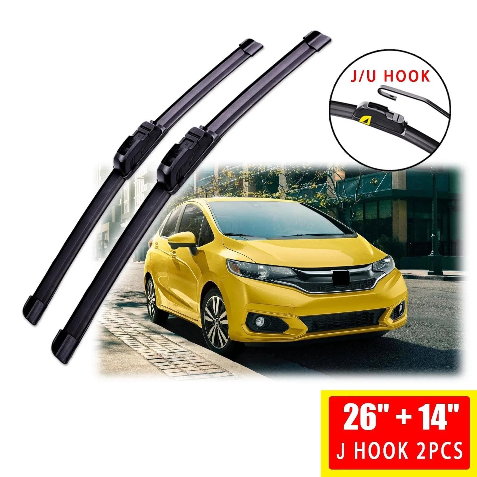 Hojas Repuesto Limpiaparabrisas Para Fit Para Jazz 2014-2019 Limpiaparabrisas Delanteros Accesorios Automóvil Escobilla Limpiaparabrisas Automóvil Escobilla Escobillas Limpiaparabrisas Juego