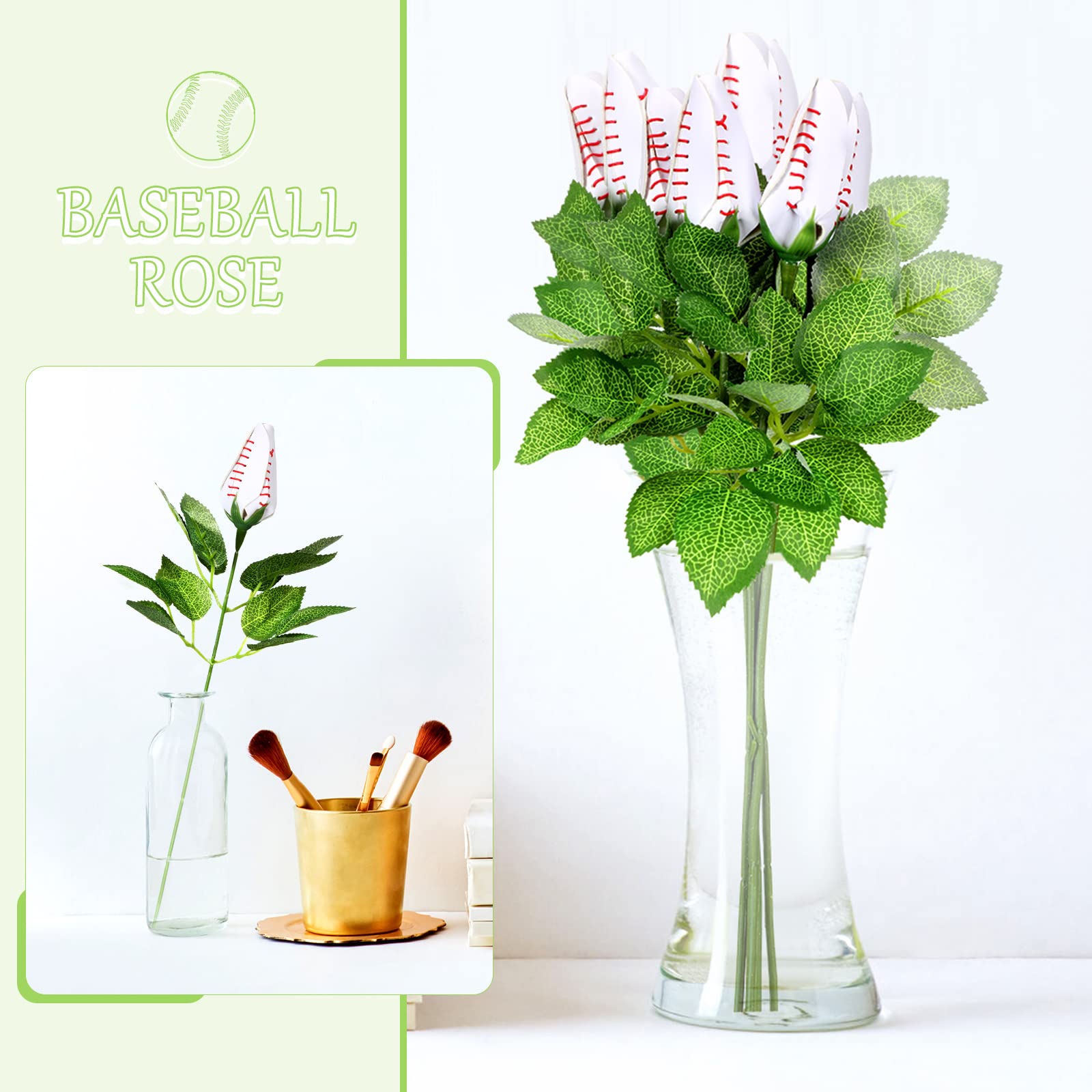 Amazon.com: Jexine 8 Pcs Baseball Rose Sport Artificial Leather