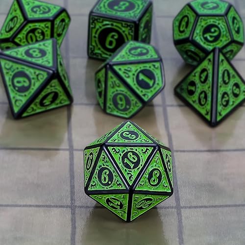 Miniatura 94 de CiaraQ DND - Juego de dados poliédricos para juegos de rol de Dungeons and Dragons RPG MTG, con 1 bolsa de dados (rosa + amarillo) Rosa +