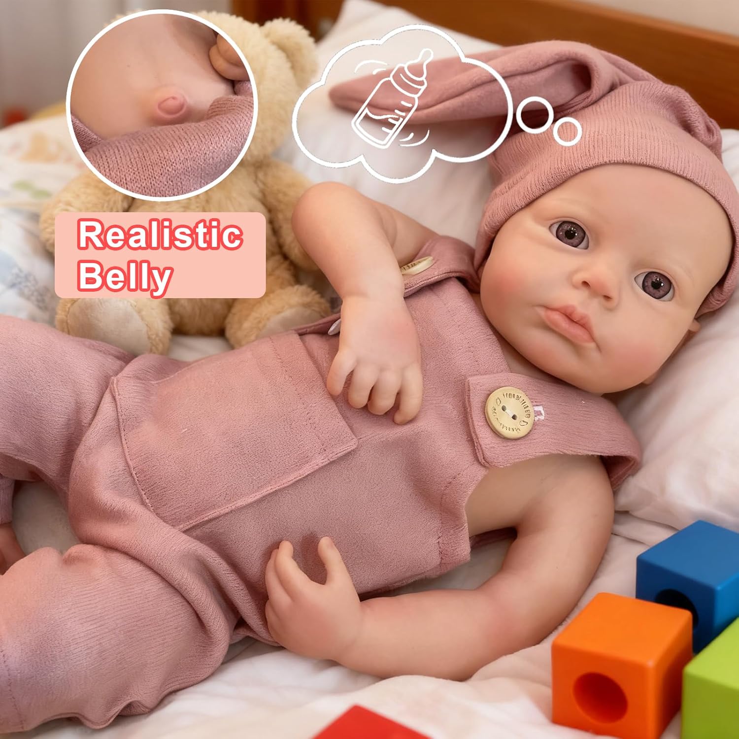 OtardDolls 18 Inch Reborn Baby Doll Lifelike Reborn Baby Dolls Full Silicone Dolls Full Body Realistic Newborn Baby Dolls with Accessories