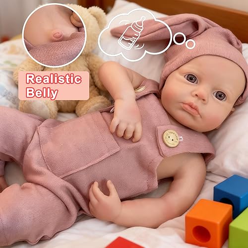 Miniatura 4 de OtardDolls 18 Inch Reborn Baby Doll Lifelike Reborn Baby Dolls Full Silicone Dolls Full Body Realistic Newborn Baby Dolls with Accessories