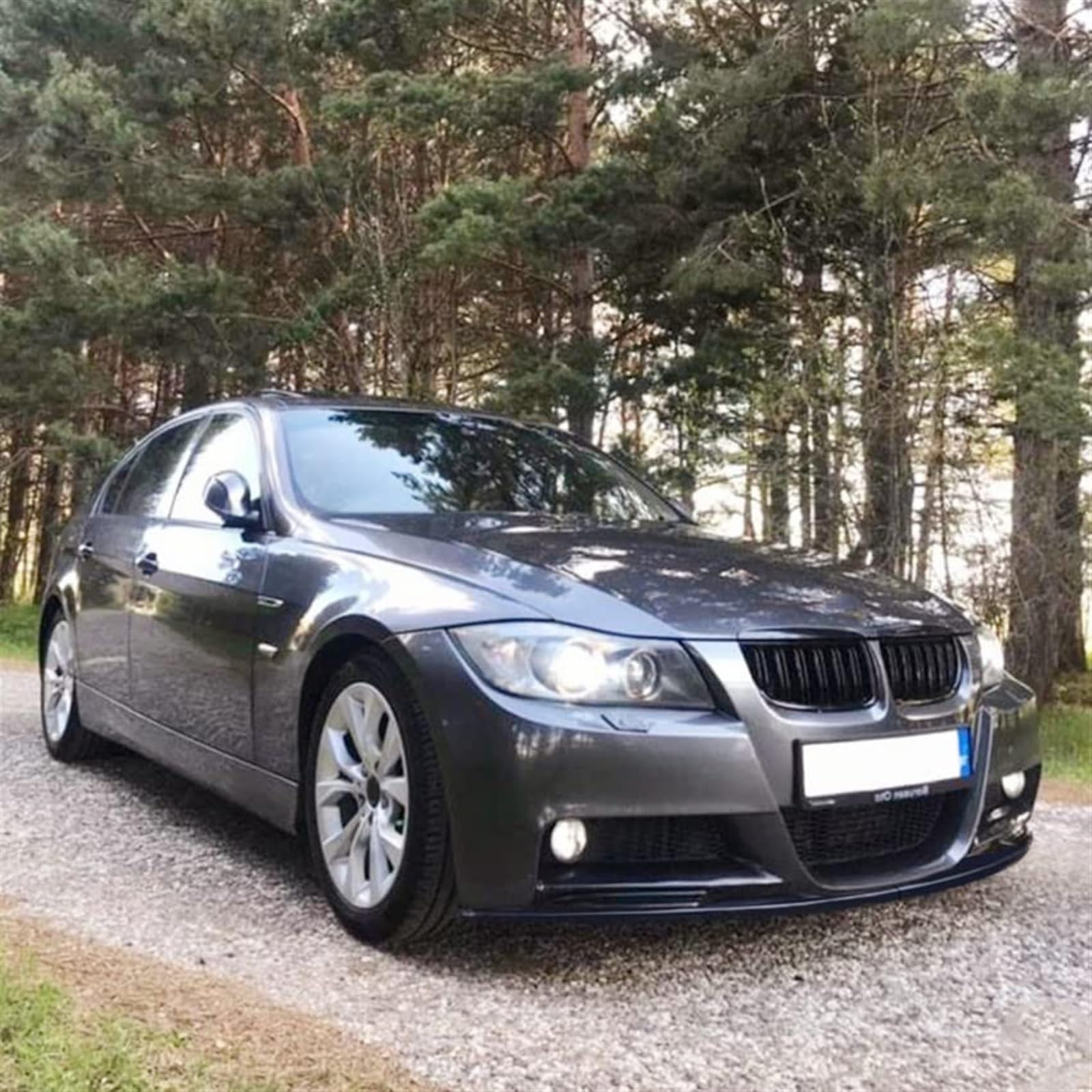 Zestaw zderzaka przedniego Spoiler Splitter Canard Lip Splitter zderzaka, dla, serii 3 E90 E91 M-Tech 2005-2008 Akcesoria samochodowe Przednie spoilery Przedni spoiler(BLACK Gloss Black Lip)