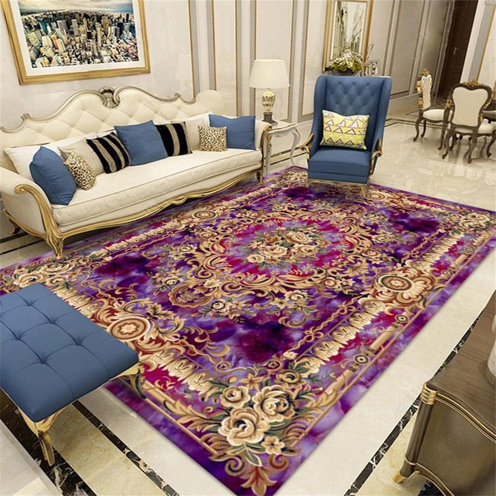 Tapis de salon violet tapis long couloir insonorisé et lavable