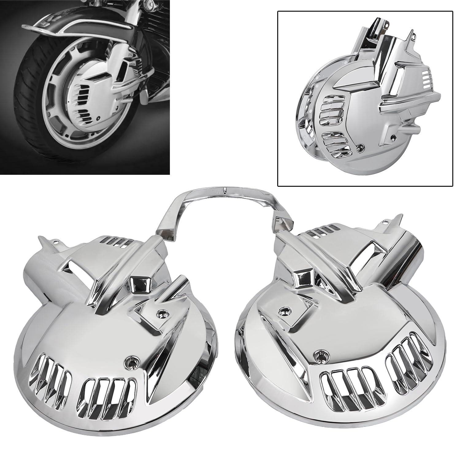cromo sinistra e destra ABS plastica copertura del disco del rotore del freno anteriore per H-onda Goldwing 1500 GL1500SE GL1500 1988-2000