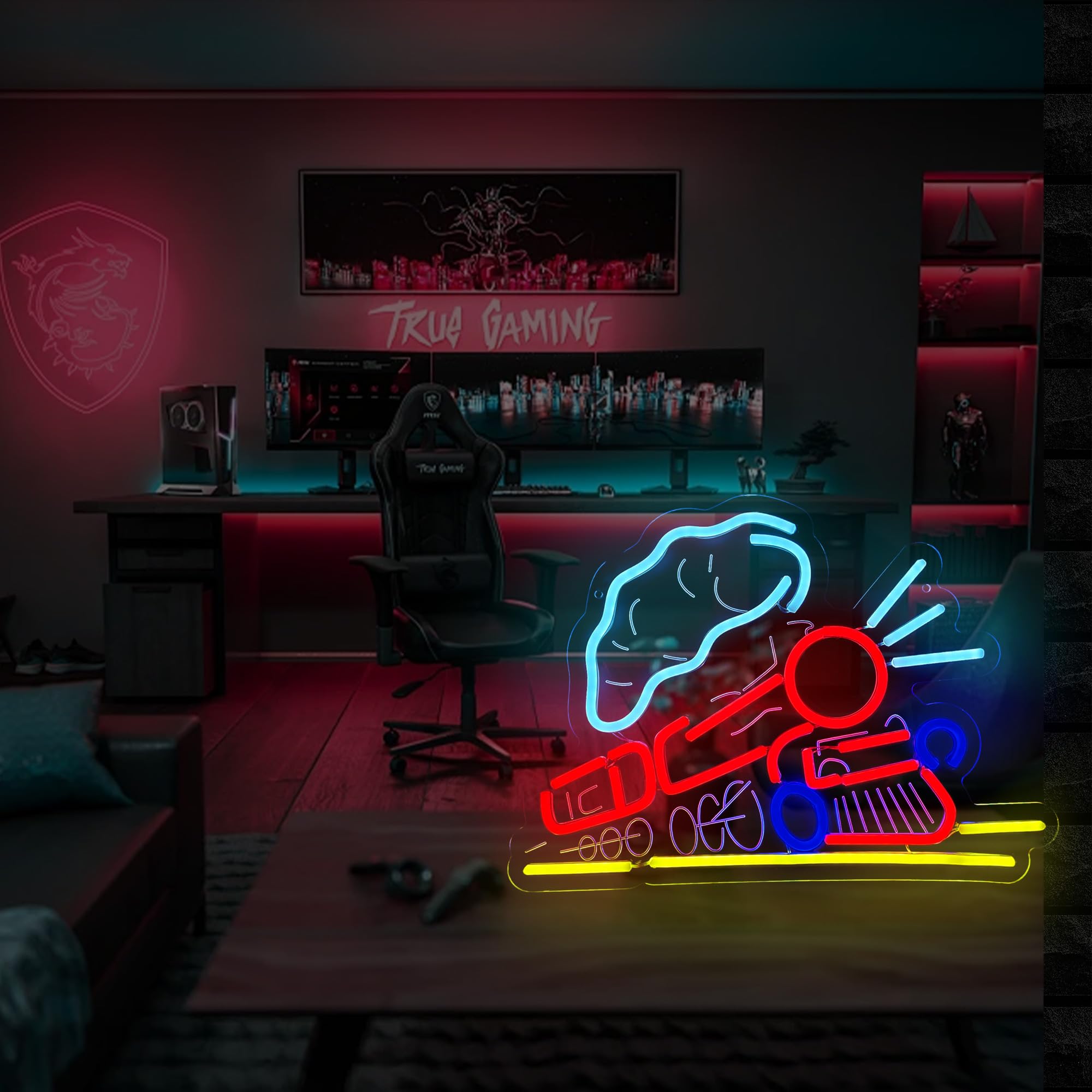 Letrero de luz de neón LED de trenes, llamativo letrero de neón para decoración de pared, perfecto para habitación de niños