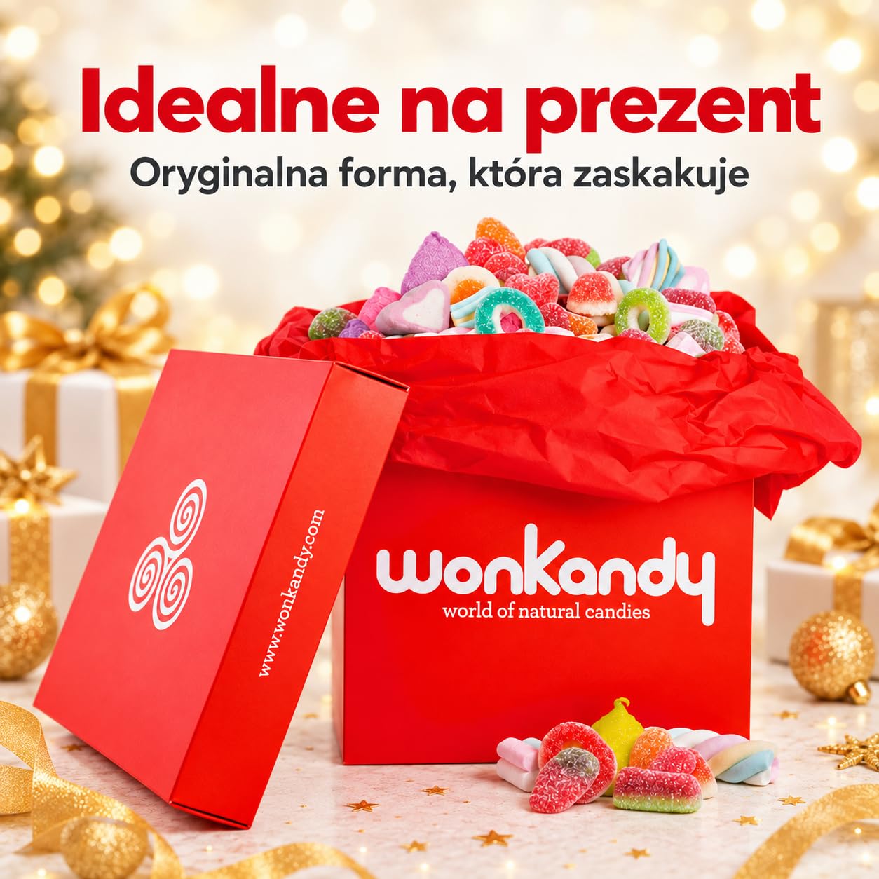 Wonkandy Caja Roja XXL 3 kg Pudełko Prezentowe ze Słodyczami