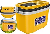 Caixa Térmica Cooler Com Alça Praia Pesca Camping 20 Litros - Alça Reforçada, Porta-Copos, Espaço para Smartphone, Conservação 24h com Gelo