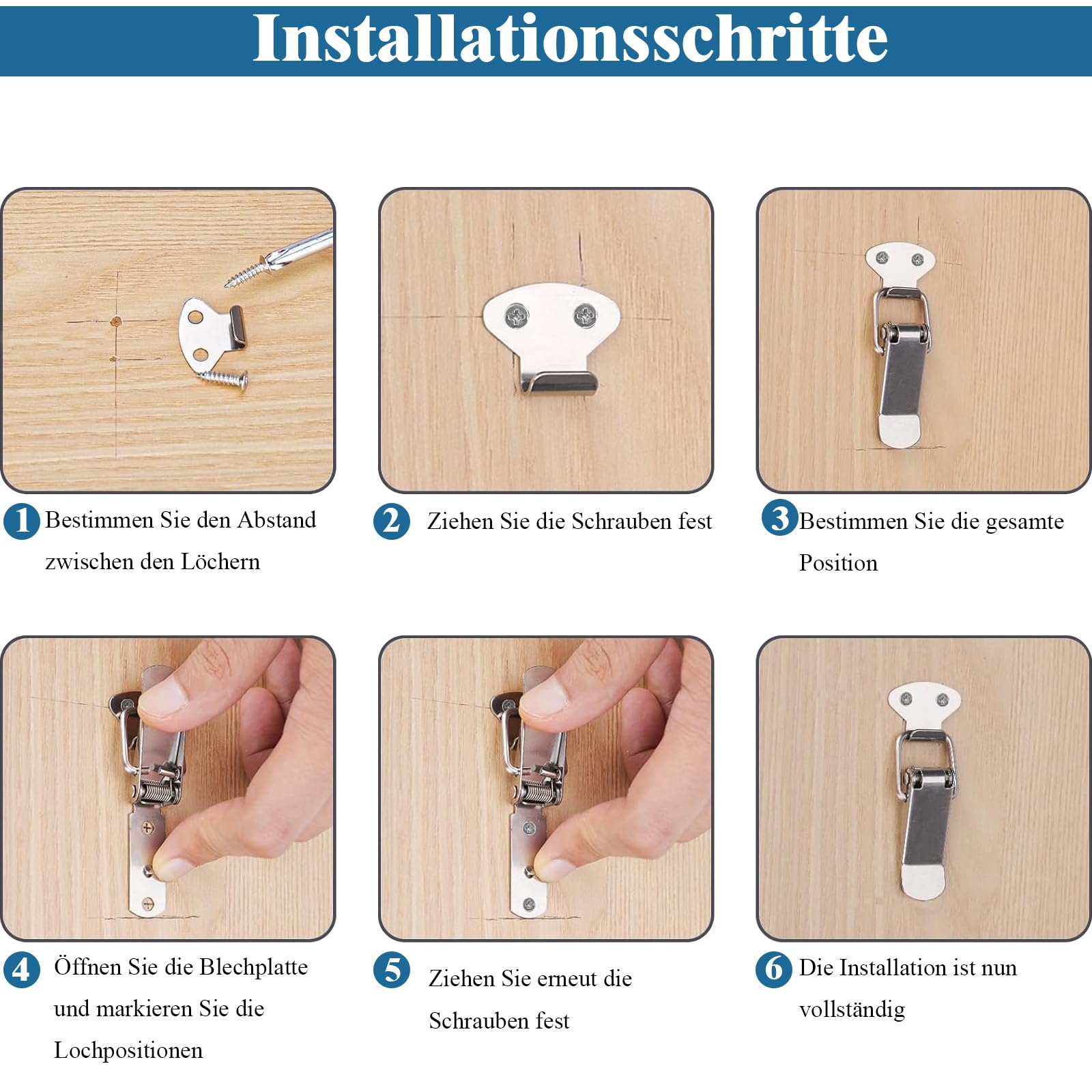 MejaRizon Tension Lock 56 mm Pack of 4, Zilverachtig - Image 3