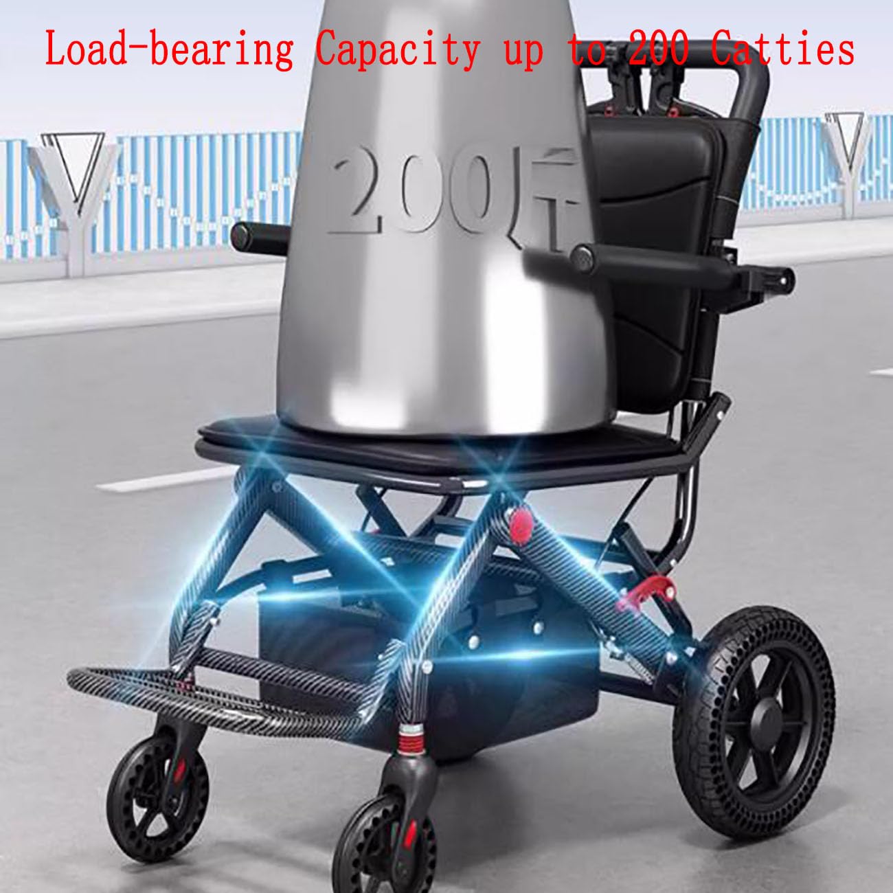 ICEMOB Carrellino per Anziani,Carrello Pieghevole Portatile,Cuscino Ergonomico per Il Sedile,Deambulatore con Seduta,Ampio Cestino Portaoggetti,Supporta Fino A 220 Libbre