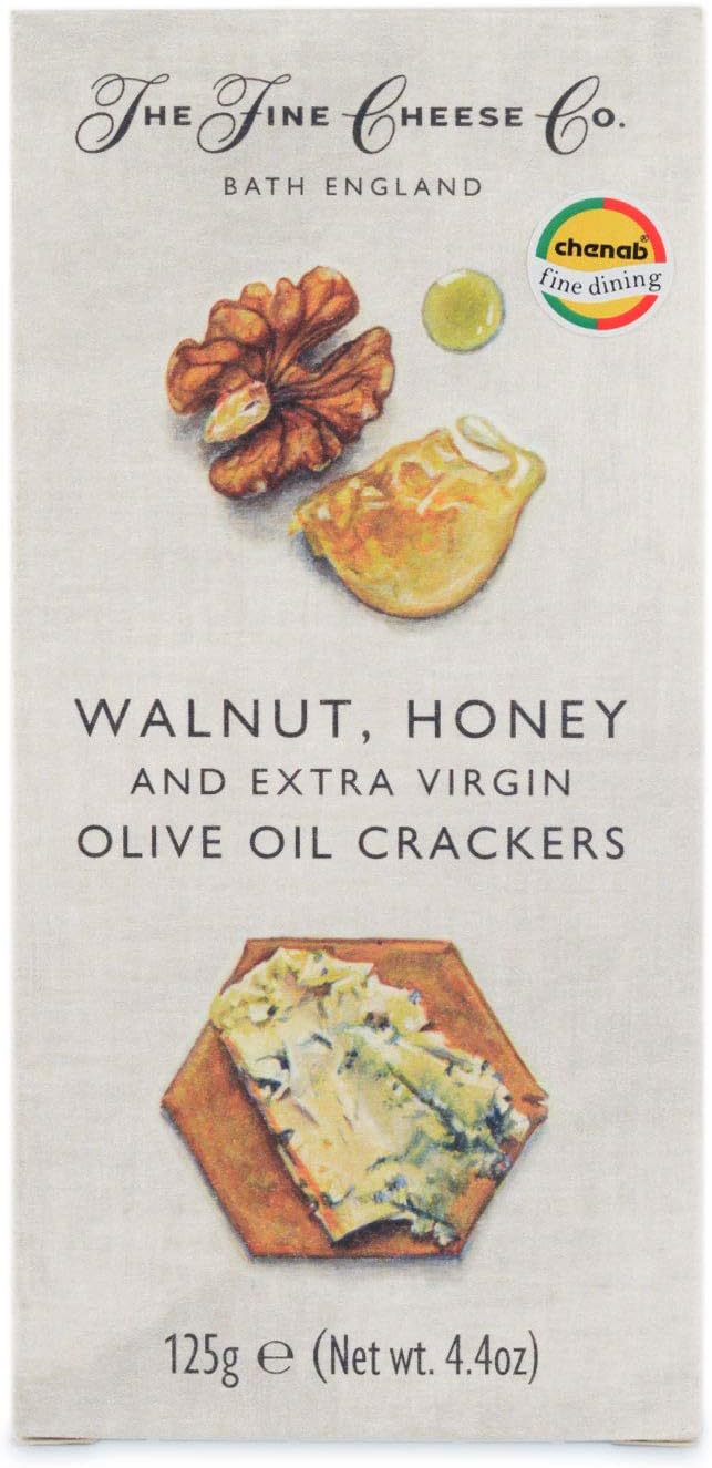The Fine Cheese Co. Crackers With Walnut,Honey And Extra Virgin Olive Oil,125G|Product Of Uk |