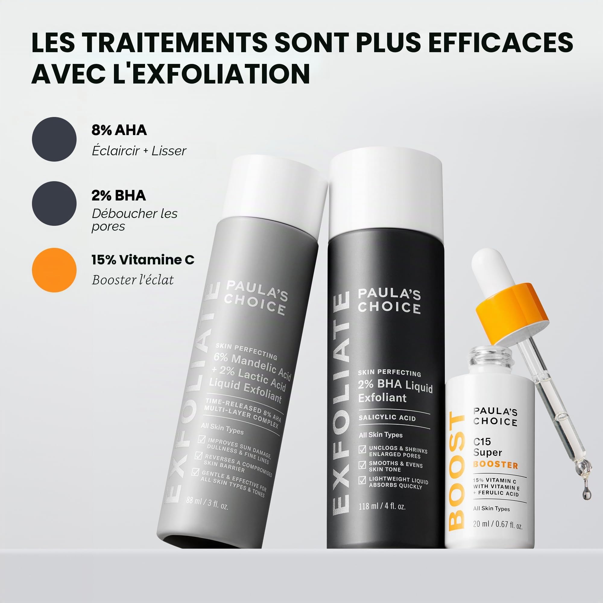 Paula's Choice C15 Vitamine C Super BOOSTER - Anti-Âge Sérum avec 15% Vitamine C - Estompe les Taches Brunes pour une Peau Terne - avec Acide Férulique - Tous Types de Peaux - 20 ml
