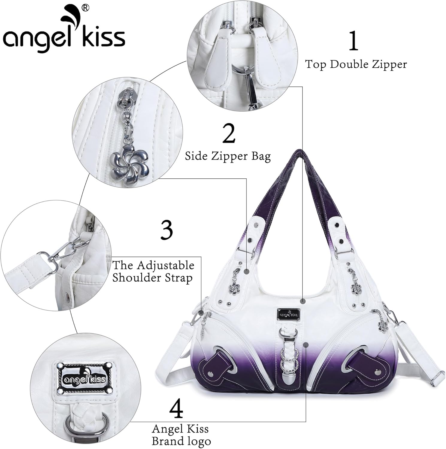 Angelkiss Hobo Purses and handbags for Women Satchel Handbag Women Purses Large Daily Shoulder Bags | Purses, handbags, Handbag, Women Purses, Large, Daily - Image 5