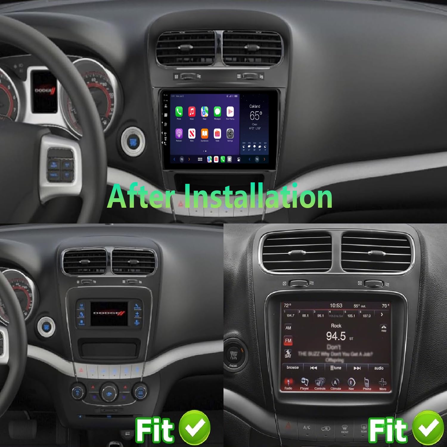 [6+128GB] Keconsing 9 Pollici Android 15 Autoradio per FIAT Freemont 2012-2020 Radio Carplay Stereo Wireless Car Play GPS Auto Navi Bluetooth Navigazione Player Touch Screen Schermo FM RDS