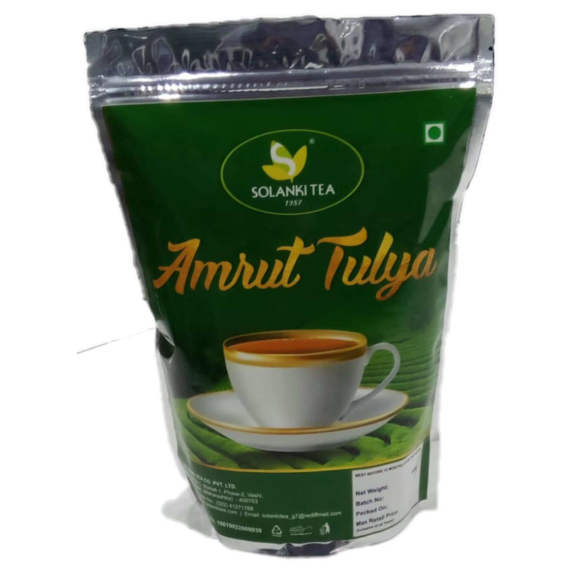 Solanki Amruttulya Elaichi Tea-500 gram|Milk Tea|Masala Tea powder|Premium Chai Patti|Loose leaf tea|Rich & Aromatic Chai|Black Tea