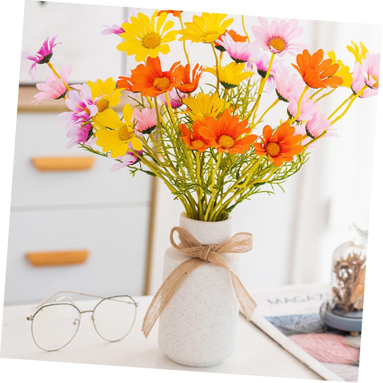 Alipis Vaso in Ceramica Per Fiori Decorativo Decorazione Per La Casa Contenitore Per Fiori Estetico Vaso Semplice Per Scrivania