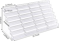Vista 2 de Geetery Soporte para tarjetas de visita de acrílico con 28 ranuras para escritorio, soporte vertical de plástico transparente para múltiples