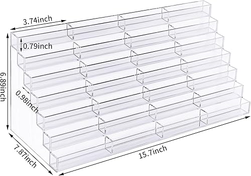Miniatura 2 de Geetery Soporte para tarjetas de visita de acrílico con 28 ranuras para escritorio, soporte vertical de plástico transparente para múltiples