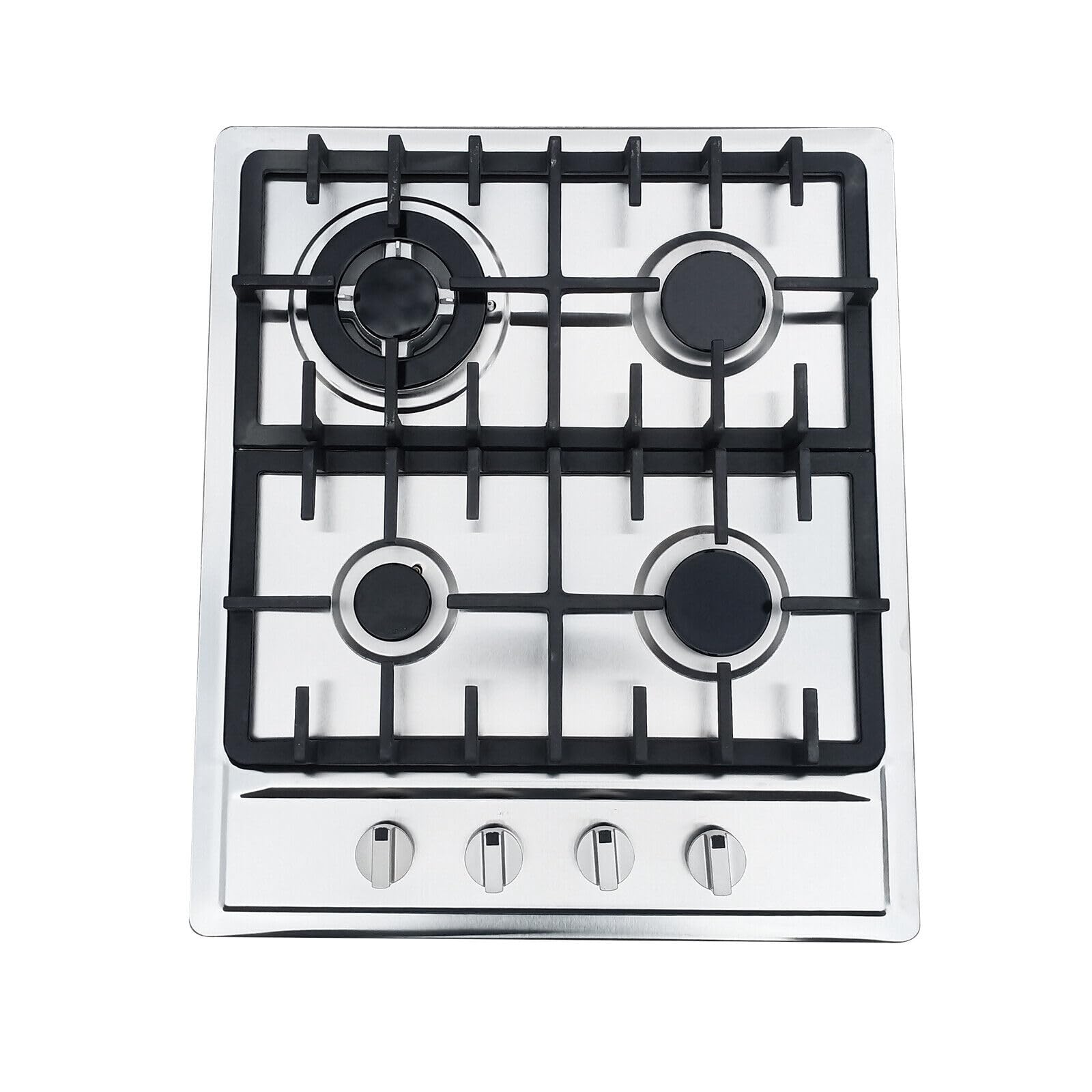 Cuisinière à Gaz Encastrable 5 Feux - Acier Inox, Allumage Batterie, Gaz Naturel, 77x51x7cm - Pour Maison Ou Restaurant - 10
