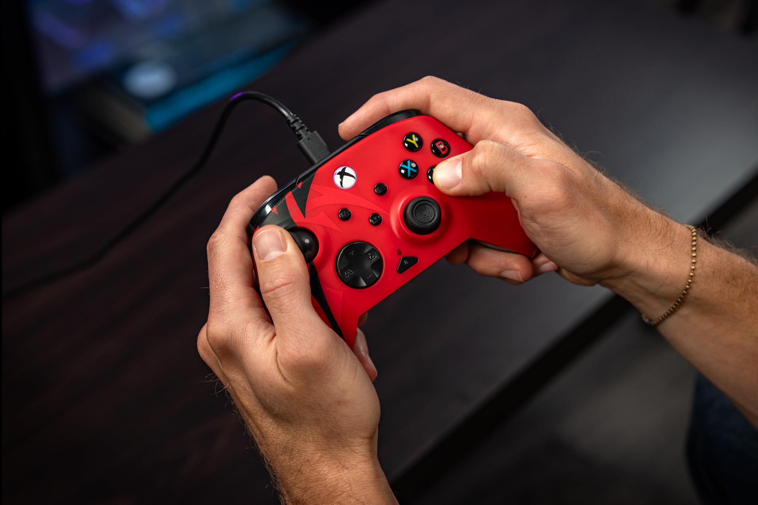 Turtle Beach Rematch Advanced Spirit Red Manette de jeu filaire - Licence Xbox Series XS, Xbox One et PC avec Boutons Programmables, Gâchettes, commandes audio et câble de 2.5 m