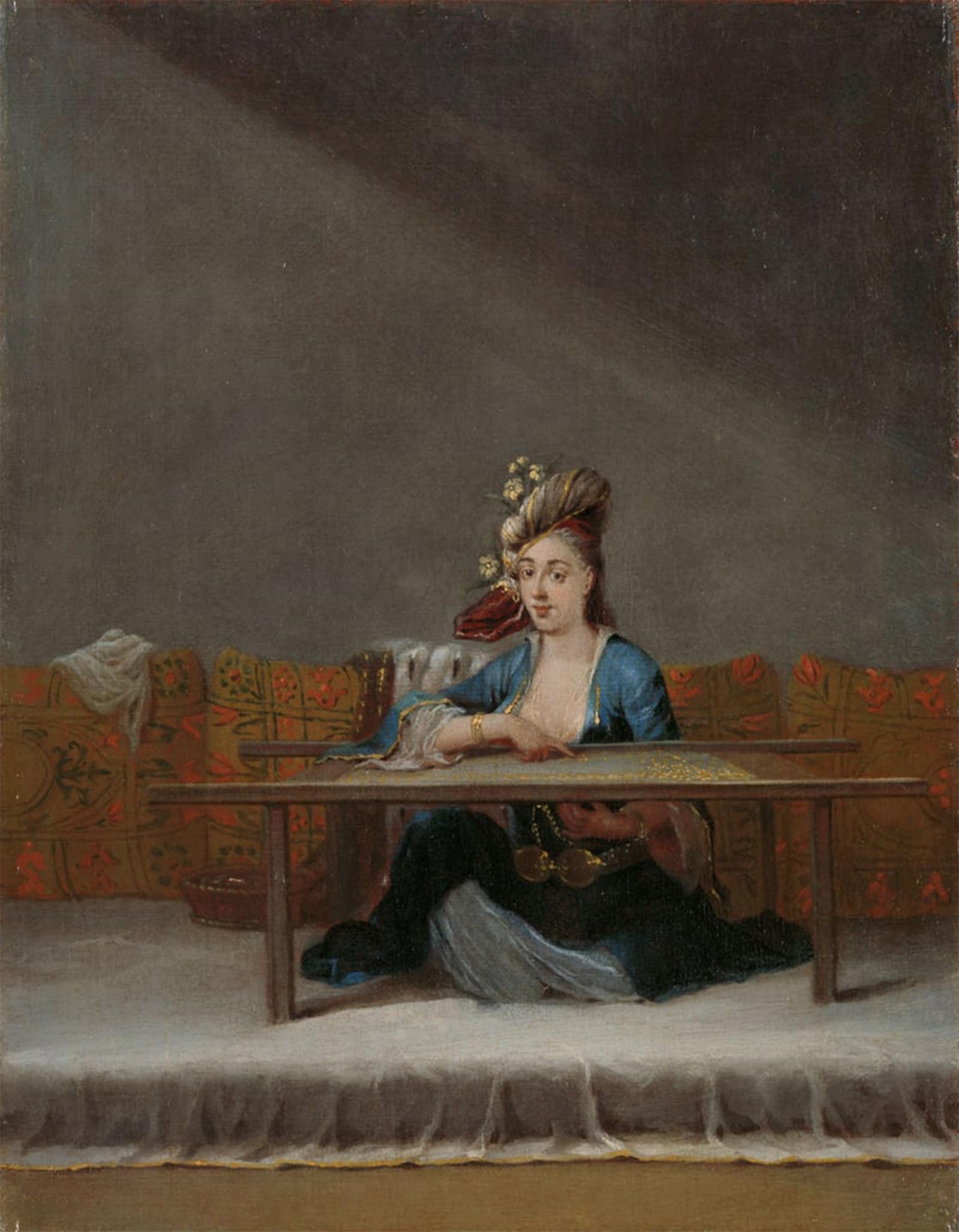 ARTXLXXBN Famous Print Painting Colorful Art Print Turkish Woman At Her by Jean Baptiste Vanmour Canvas Art Decorations for Home Decor 60x90cm